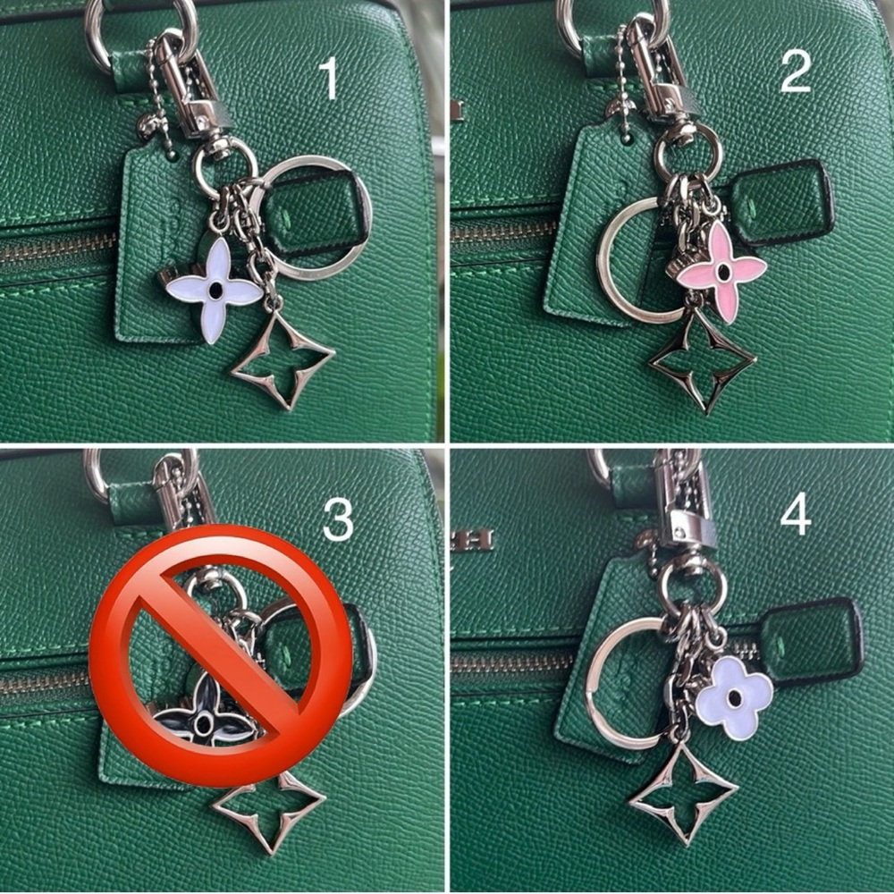 Clover Keychains, Bag Charms - Silver
